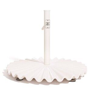 business & pleasure co. Clamshell Base in Antique White Umbrella Holder Round